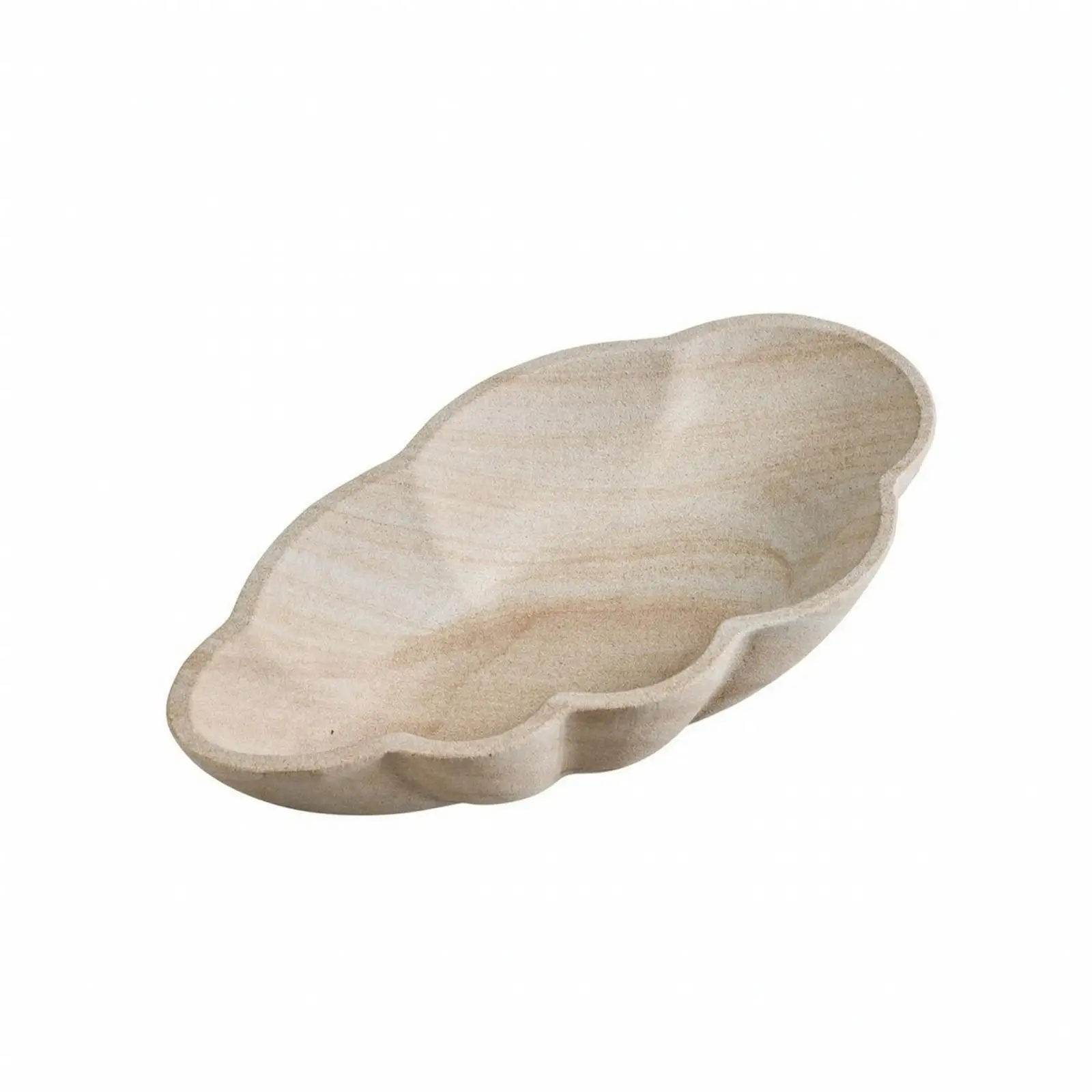 Marble Fruit Tray Sculptural Marble Display Bowl Stone Serving Tray Natural Fruit Display Bowl Minimalist for Entryway