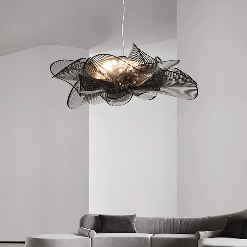 Nordic Acrylic Petal Led Ceiling Chandeliers Bedroom French Flower Ceiling Lights Art Decor Indoor Lighting Luminarias Lamparas