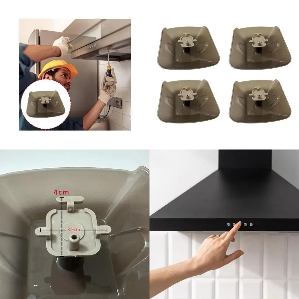 D0AB 4PCS Hood Oil Collector Containers Splash Resistant Design Quick Installation Dishwasher Safe Plastic Texture
