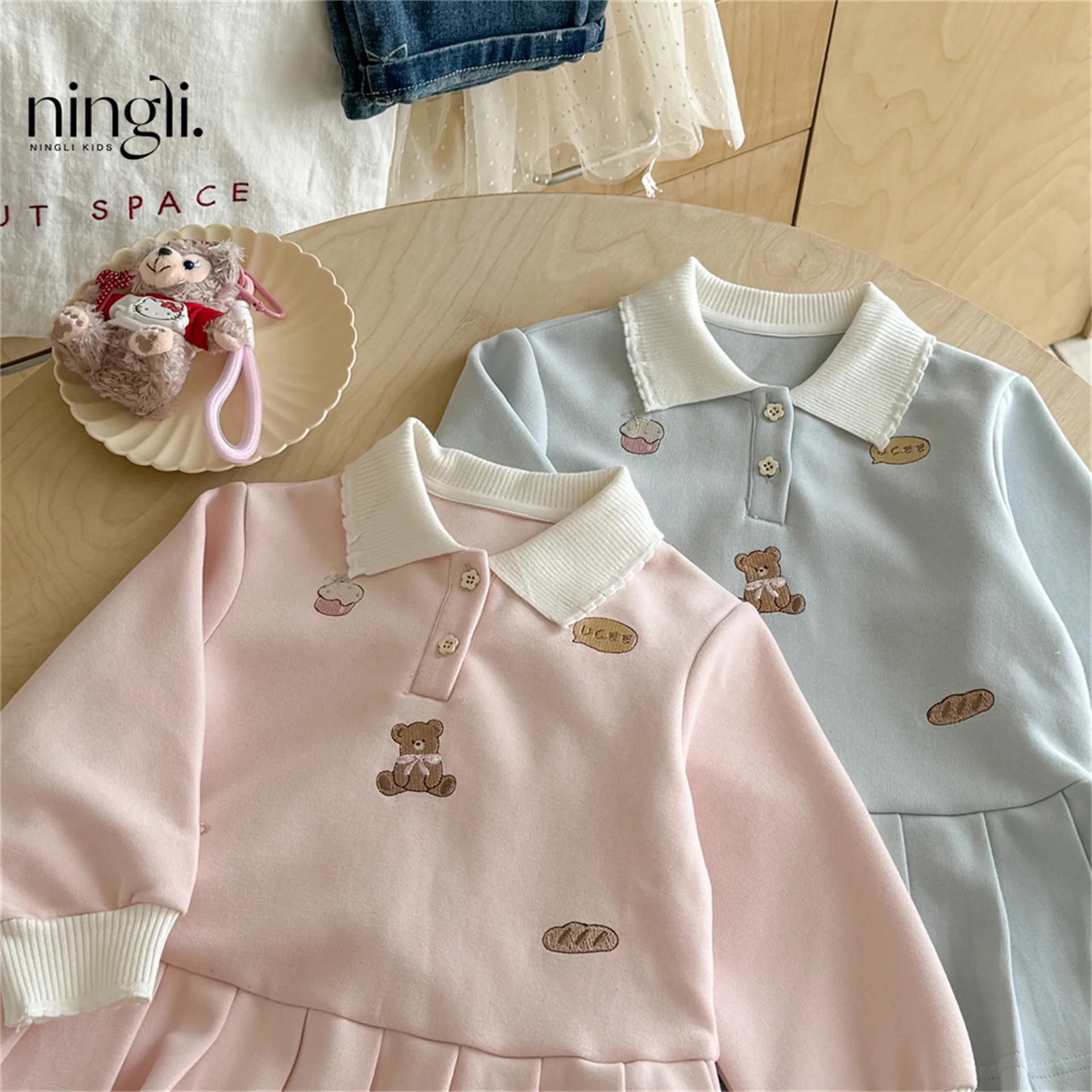 Vestido de otoño para niña: vestido de princesa polo estilo preppy, vestido de niña de moda para la temporada de primavera y otoño, vestidos infantiles para niñas