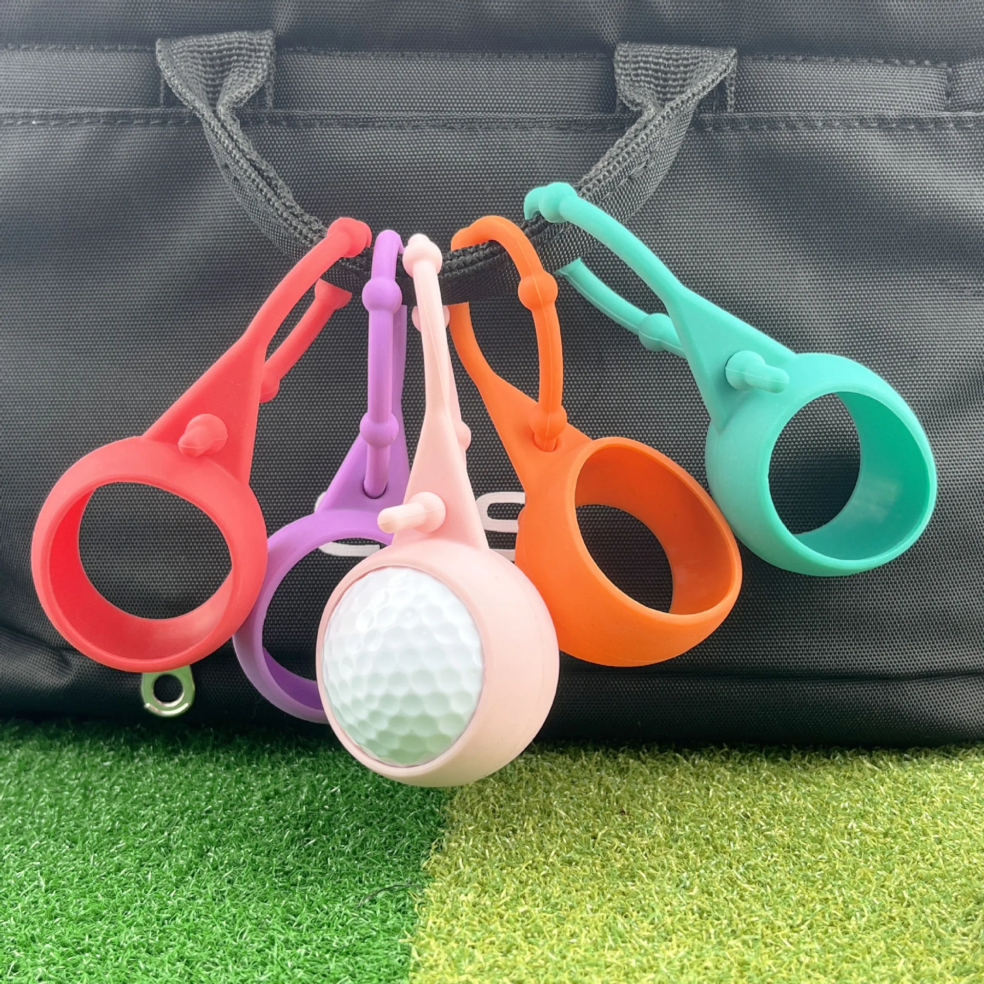 1Pcs Portable Golf Ball Protective Holder Cover Golf Ball Silicone Double Case Cover Golf Training Sports Accessories 5 Colors