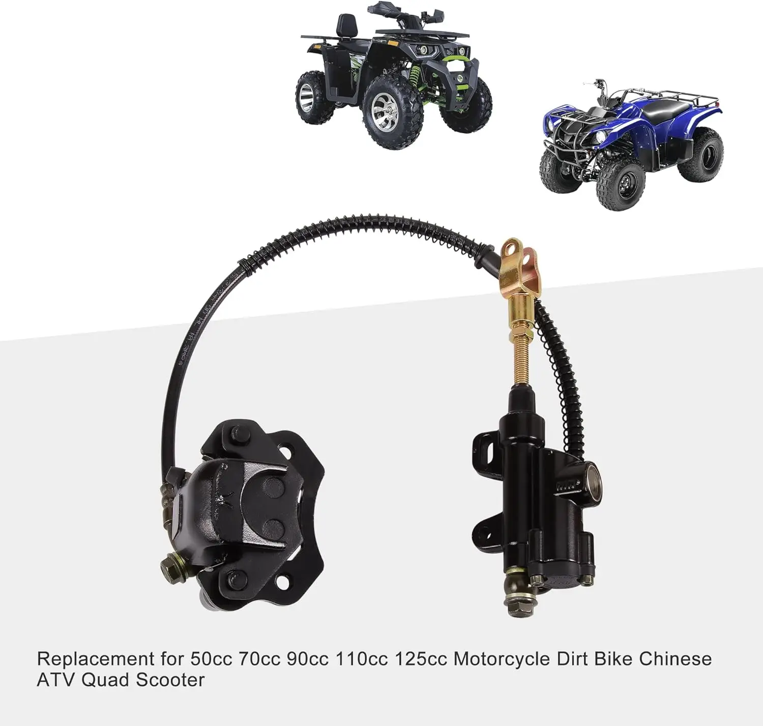 Rear Brake Master Cylinder Caliper Assembly for 50cc 70cc 90cc 110cc 125cc Chinese ATV Quad Scooter Dirt Bike Go Kart Motorcycle