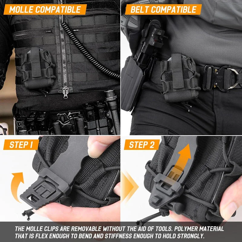 Tactical Handcuffs Holder Molle Pouch Open Top Universal Handcuffs Holster Quick Release Standard Chain Cuffs for Tactical Vest