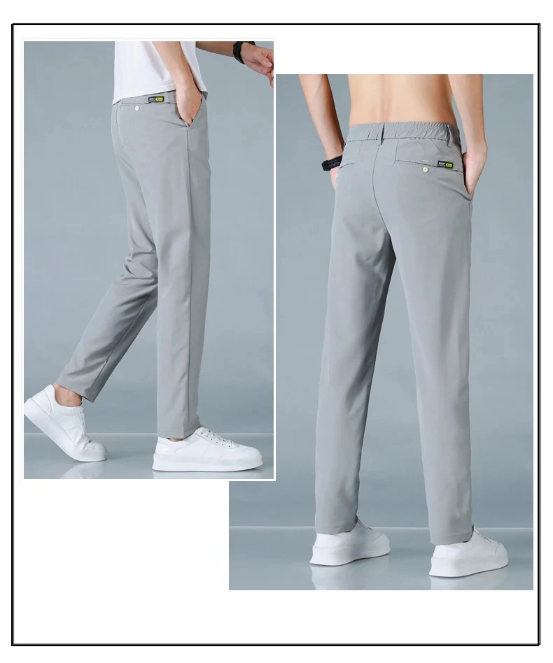 Herren Freizeithosen Korea Mode Sommer Slim Fit Hosen Hochwertige Elastische Taille Gerade Golf Sporthosen Herrenbekleidung – Detail 10
