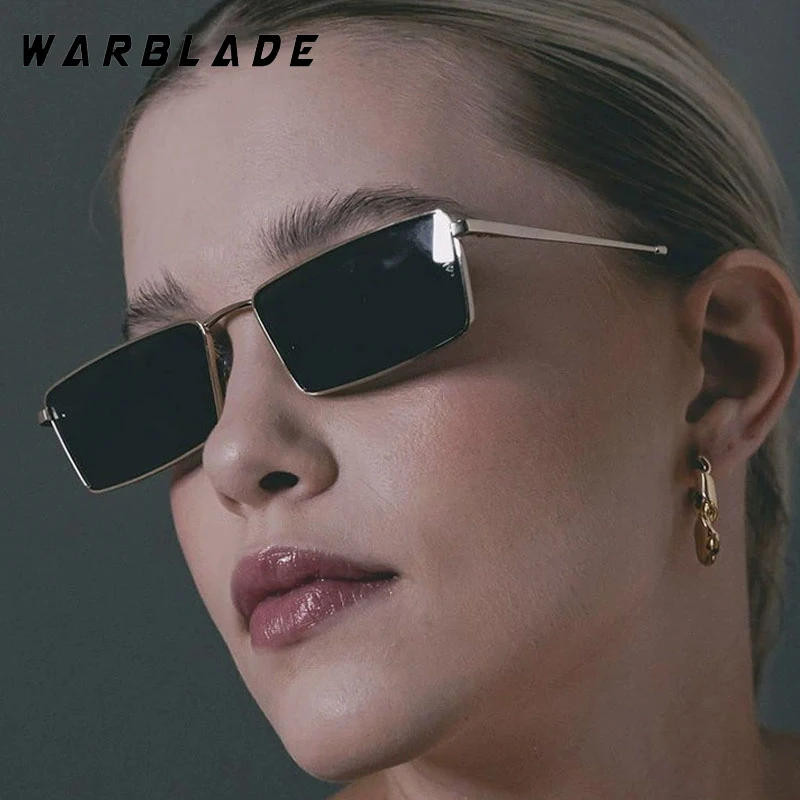 

Retro Small Rectangle Sunglasses Women Men High-Quality Metal Frame Punk Sunglasses Travel Outdoor Fishing Drive Shades UV400