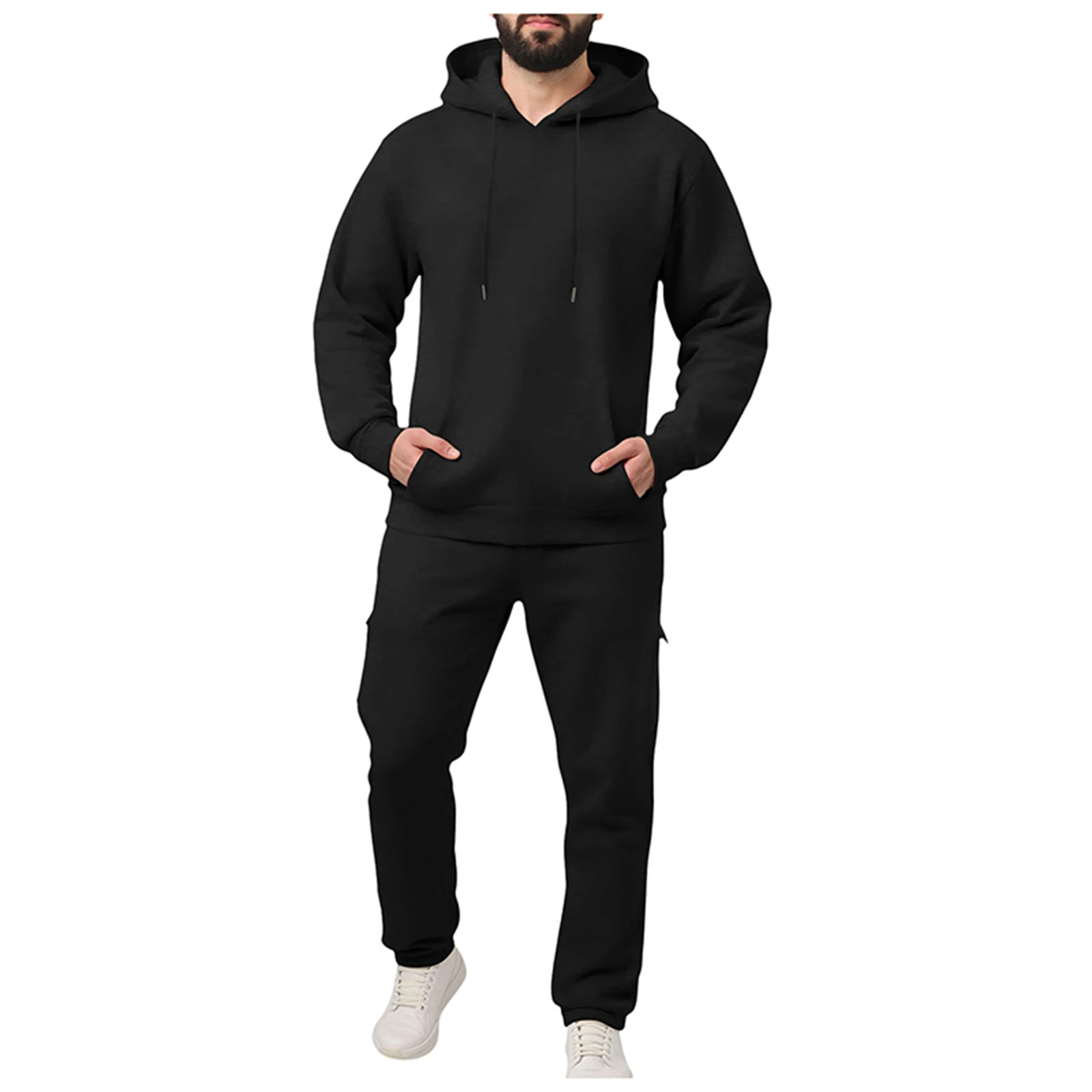 

Men Soccer Suit Men's Casual Two Piece Sportswear Hoodie And Sweatpants Fitness Jogging Sportswear Casual Wear Pocket Olive Suit