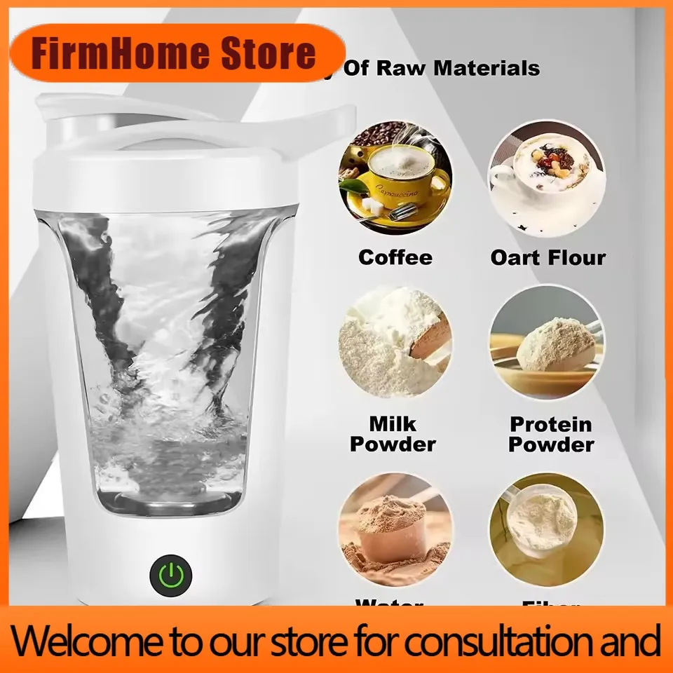 FirmHome StoreElectric Blender Cup Portable Blender Cup Milk Powder Protein Powder Blender Automatic Shaker Cup Home Travel Outd