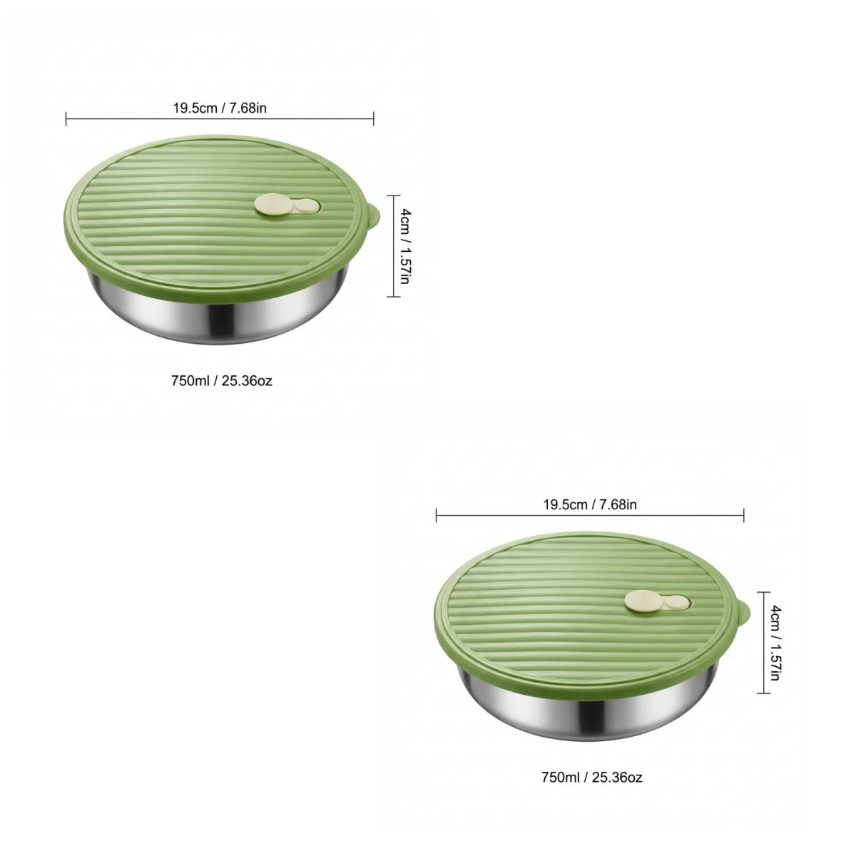 1/2 Stuks 3 Grids Ronde Dinerbord Met Deksel Stapelbaar 304 Roestvrij Staal Verdeeld Voedselbord Voor Dieetcontrole Herbruikbaar Servies