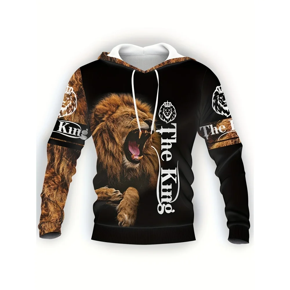 New in Sweatshirts Tiger 3D Print Oversized Zip up Hoodie Top Autumn Winter Street Harajuku Long Sleeve Men's Hoodies Tracksuit