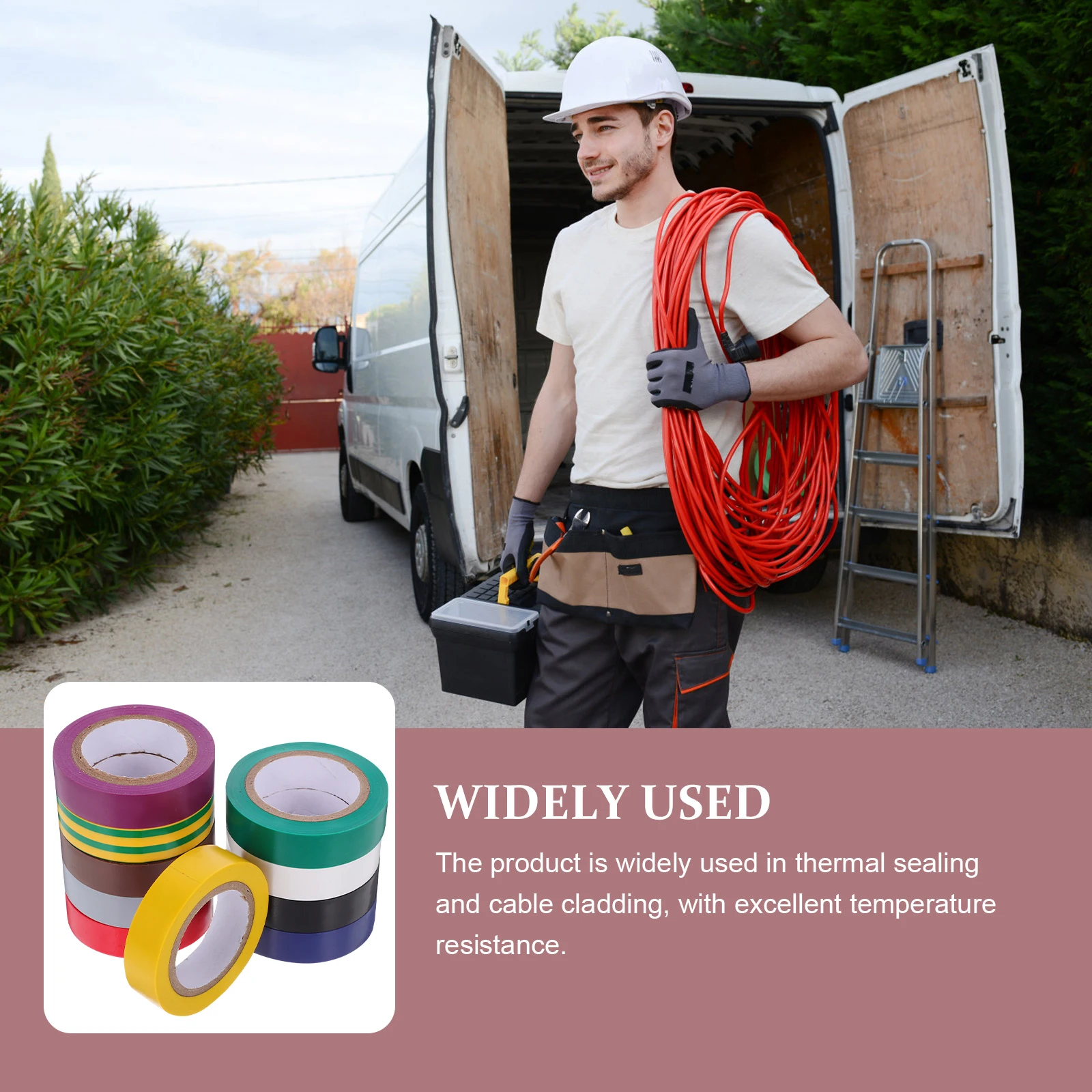 

10 Rolls Colored Electrical Insulation Tape 15mmx10m Electrician Wire Tapes for Automotive PVC High Temp Indoor Outdoor