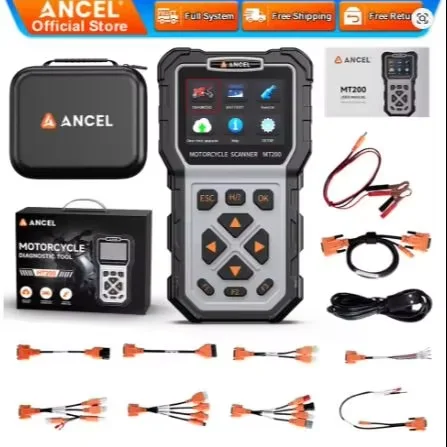 ANCEL MT200 Motorfiets OBD2 Codelezer Alle Systeemdiagnoses Batterij & Injector Tester Scantool voor Motorfiets Scooter