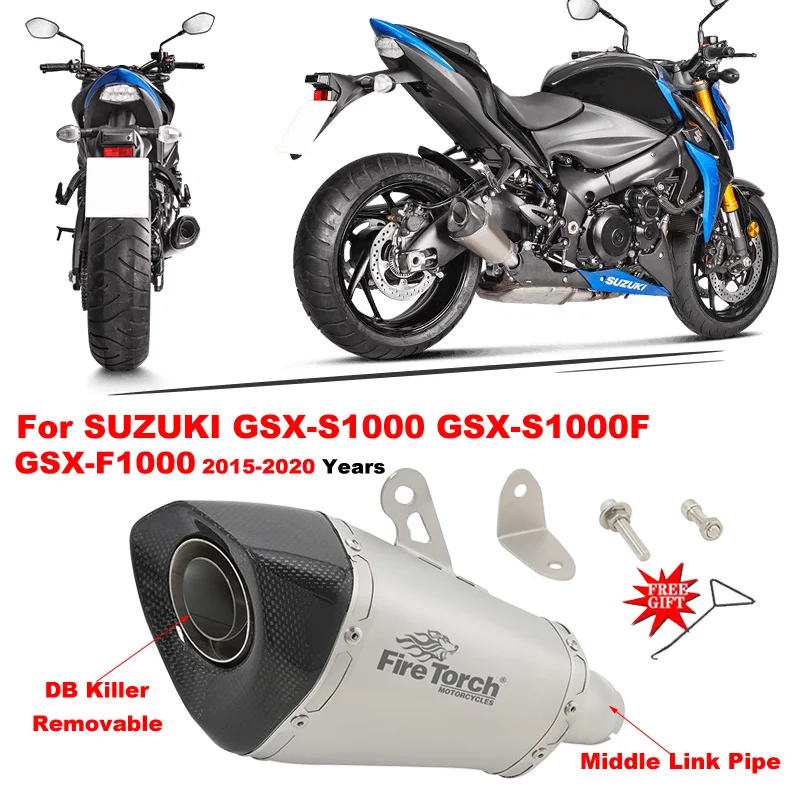 

Slip On For Suzuki GSX-S 1000 GSXS 1000 GSX-S1000 2015 - 2020 Years Motorcycle Exhaust Escape Middle Link Pipe With Muffler Moto