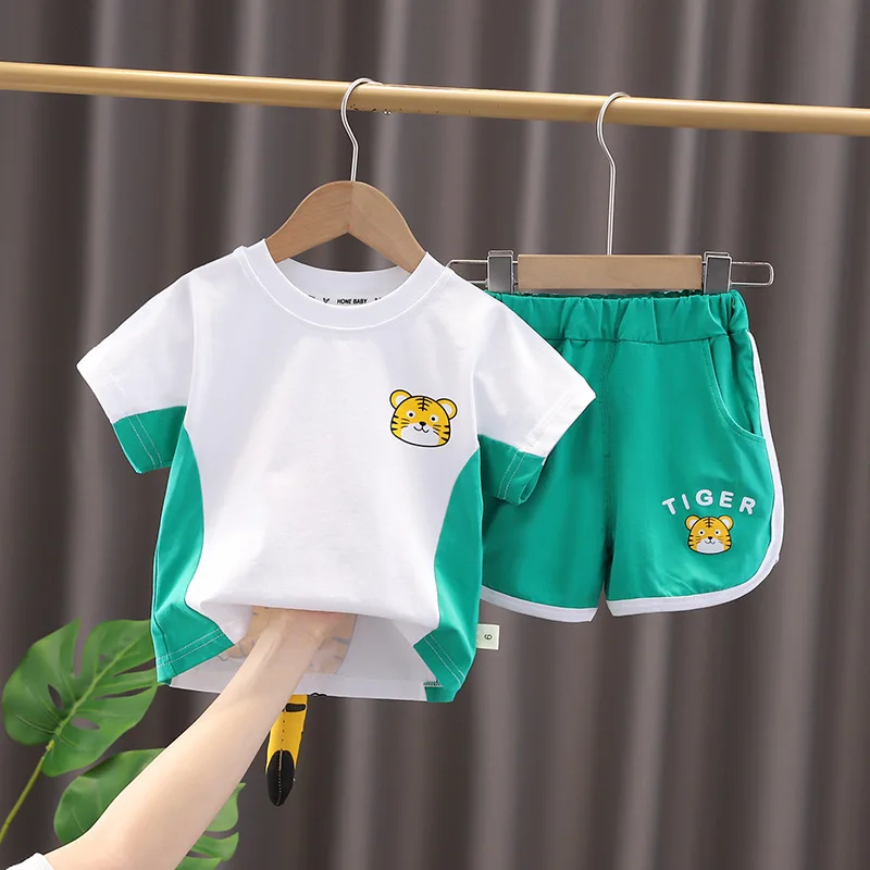 New Summer Baby Girls Clothes Suit Children Boys T-Shirt Shorts 2Pcs/Sets Toddler Fashion Costume Kids Outfits Infant Sportswear