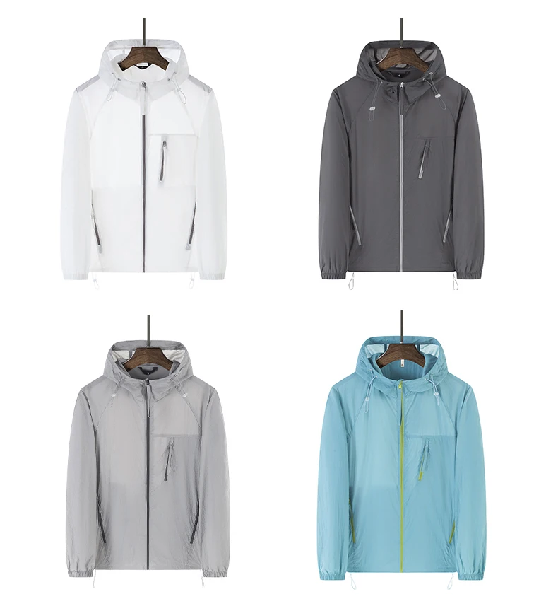LNGXO Sommer-Windjacke für Herren und Damen, leichte Sonnenschutzjacke, Unisex, Camping, Klettern, Wandern, Outdoor, wasserdichter Mantel – Detail 10