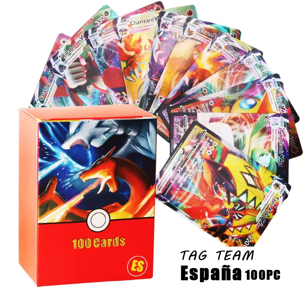 

***Горячие испанские карты Pokemon Arceus Charizard Pikachu, флэш-карта GX VMAX, голограмма, боевая коллекция, детская коллекционная карточная игрушка