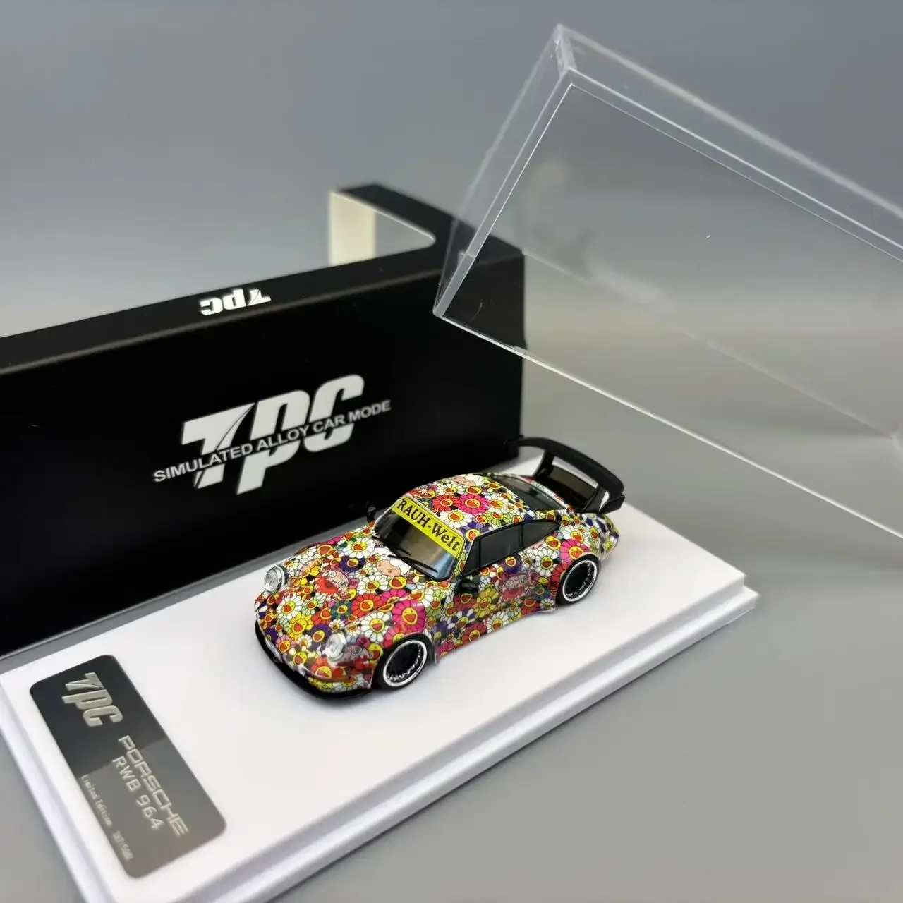 TPC 1:64 Porsche RWB 964 993 Wide Body Modified Sunflower Luminous Alloy Car Model