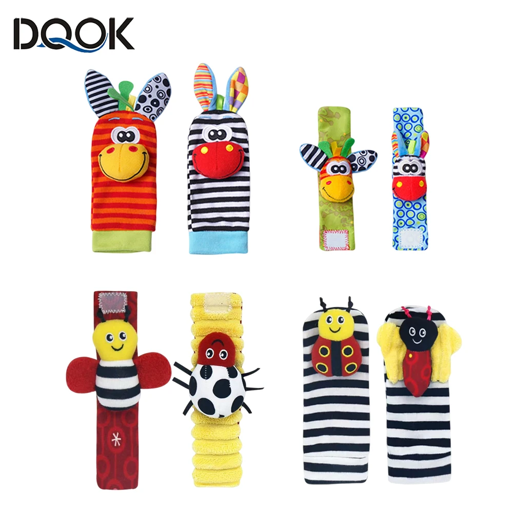 

Plush Socks Wrist Strap Rattles Baby Toys 0-12 Months Newborn Infant Kids Animal Sock Foot Finder Toy Gift Soft Rattle