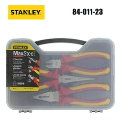 Stanley 84-011-23 3-Piece FatMax Insulated Pliers Set With Steel Wire Pointed Diagonal Nose Pliers.