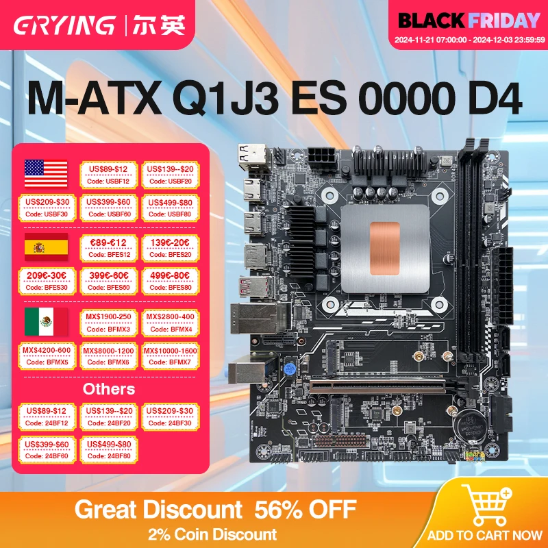 M-ATX DIY Desktop Motherboard Set with Onboard 13th Kit Interposer Core CPU Q1J3(i7 ES 0000)12C16T 18MB DDR4 RAM PCIE4.0X4