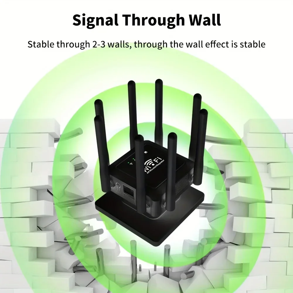 ใหม่300Mbps ตัวขยายสัญญาณ WIFI 8เสาอากาศ WIFI Booster 2.4G เครือข่ายเราเตอร์ไร้สายตัวขยายสัญญาณ WiFi สำหรับสำนักงานบ้าน