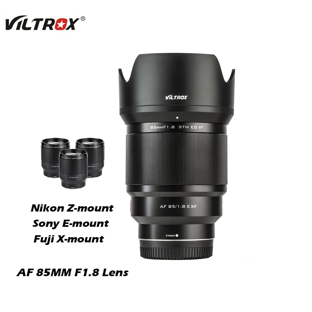 

VILTROX 85mm F1.8 X Mark II Lens Auto Lens Portrait Fixed Focus Lens for Fujifilm Fuji X Mount Sony E Mount Nikon Lens Z Mount