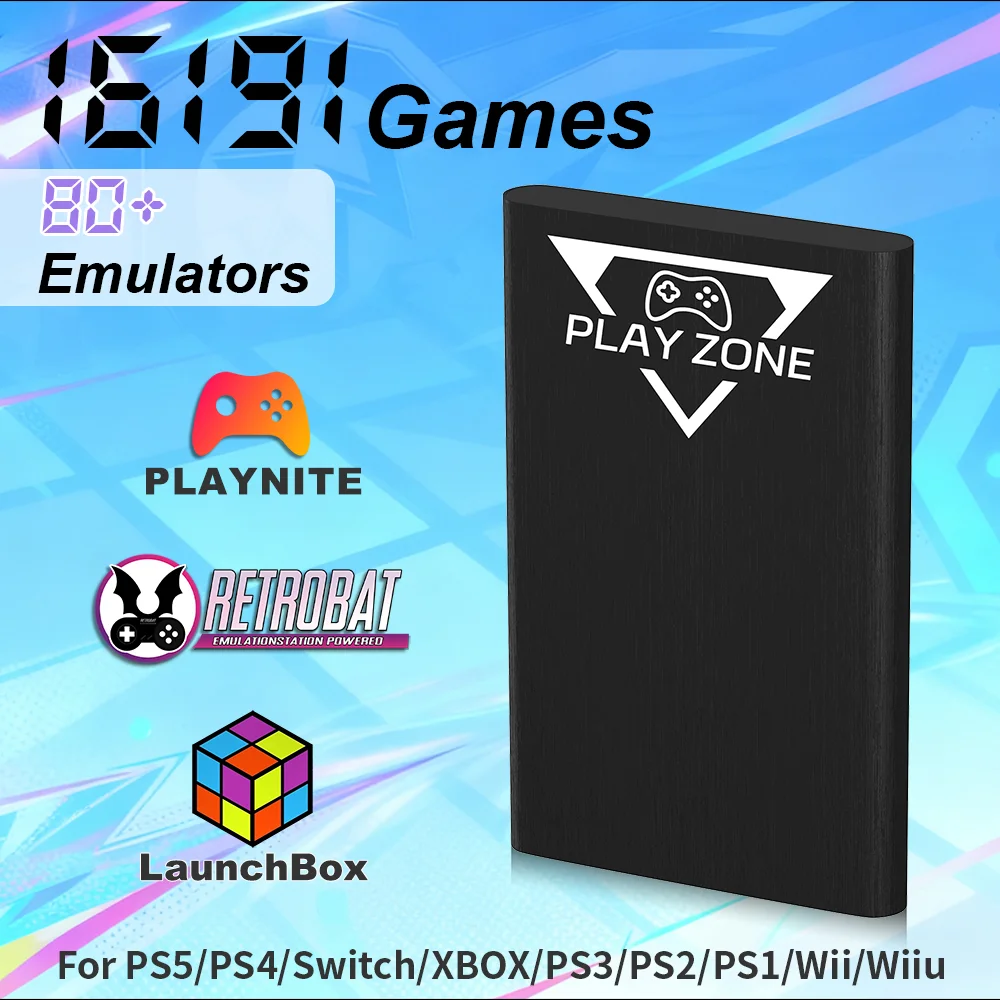 Retro Gaming Hard Drive - Portable Play Zone Retro Gaming HDD