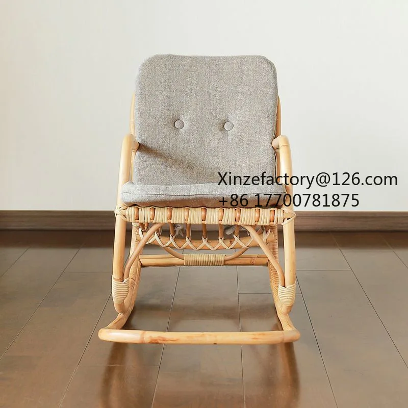Factory Direct 2026 Top Rated Rattan Children's Rocking Chair Natural Rattan Cute Baby   Simple Household