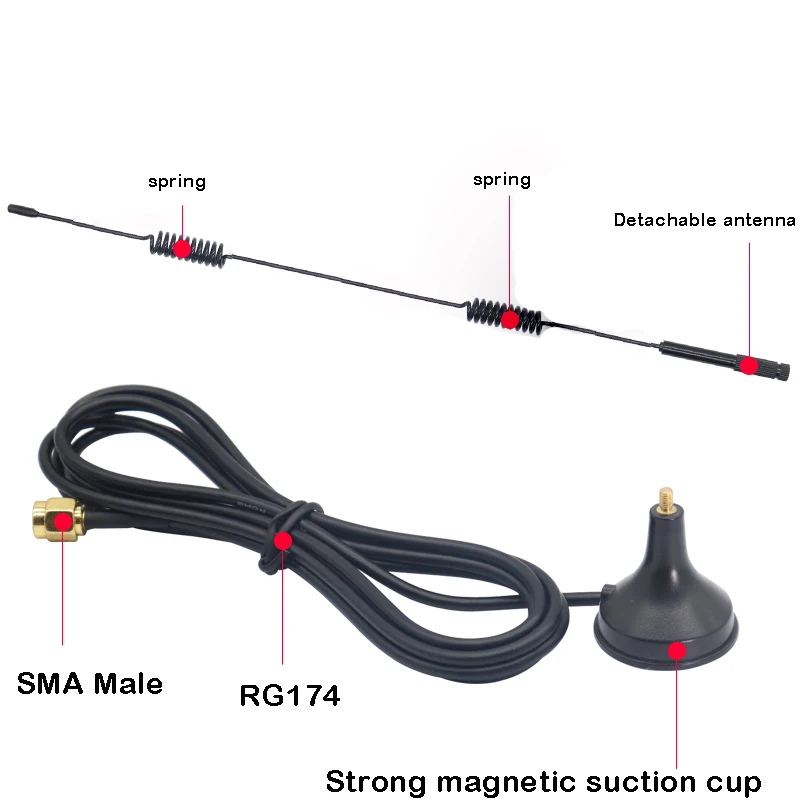 5G strong magnetic suction cup antenna GSM/3G/GPRS/4G router 10dbi omnidirectional high gain antenna RG174 SMA male connector