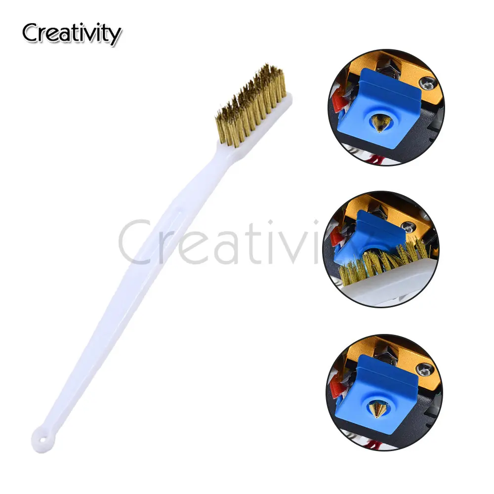 3D Printer Nozzle Cleaning Copper Wire Toothbrush Copper Brush Handle For Nozzle Block Hotend Cleaning Hot Bed Cleaning Parts