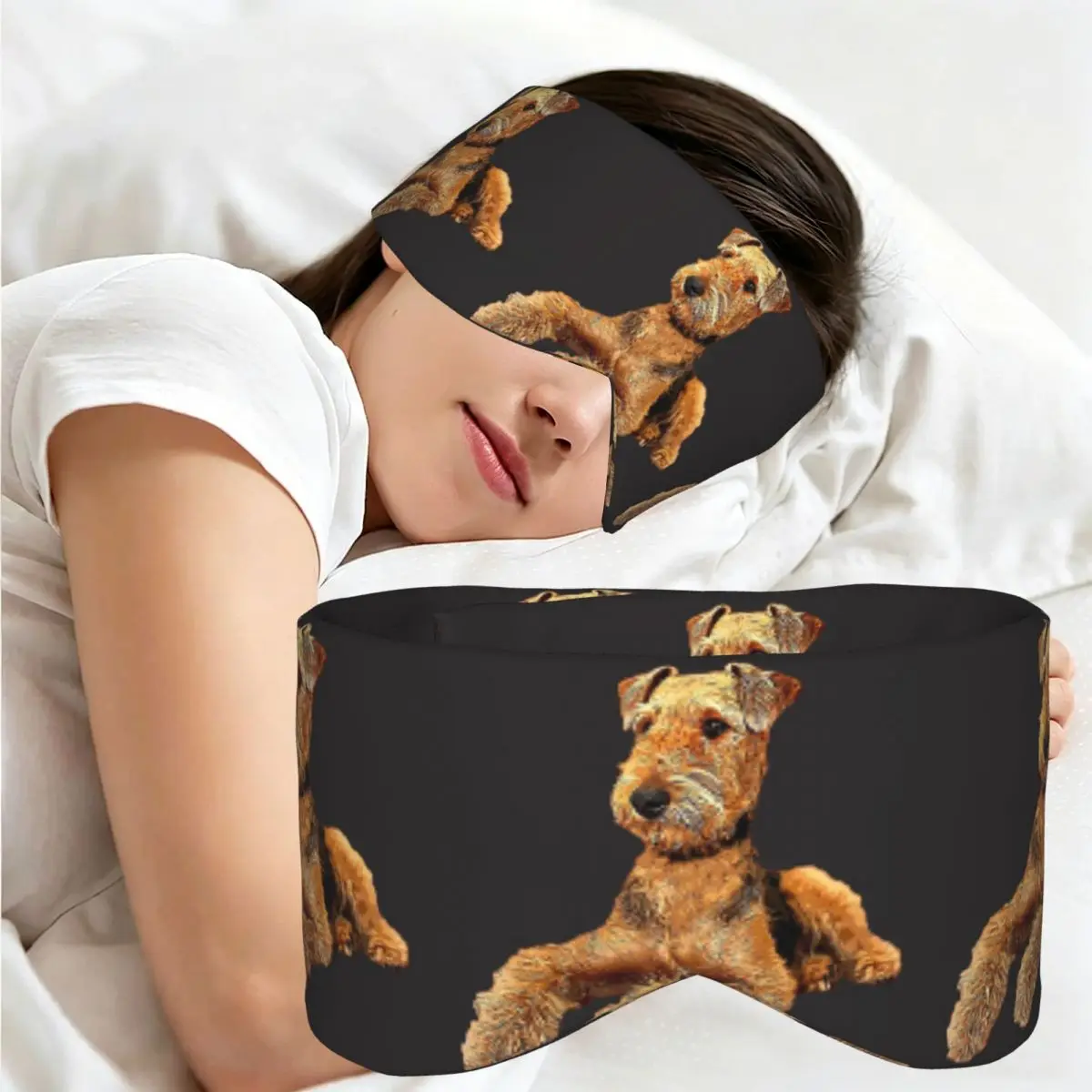 Airedale Terrier Beautiful Dog sleep eye mask Light Blocking Portable Eye Cover for Girls Boys Travel Party Eyeshade eyepatch