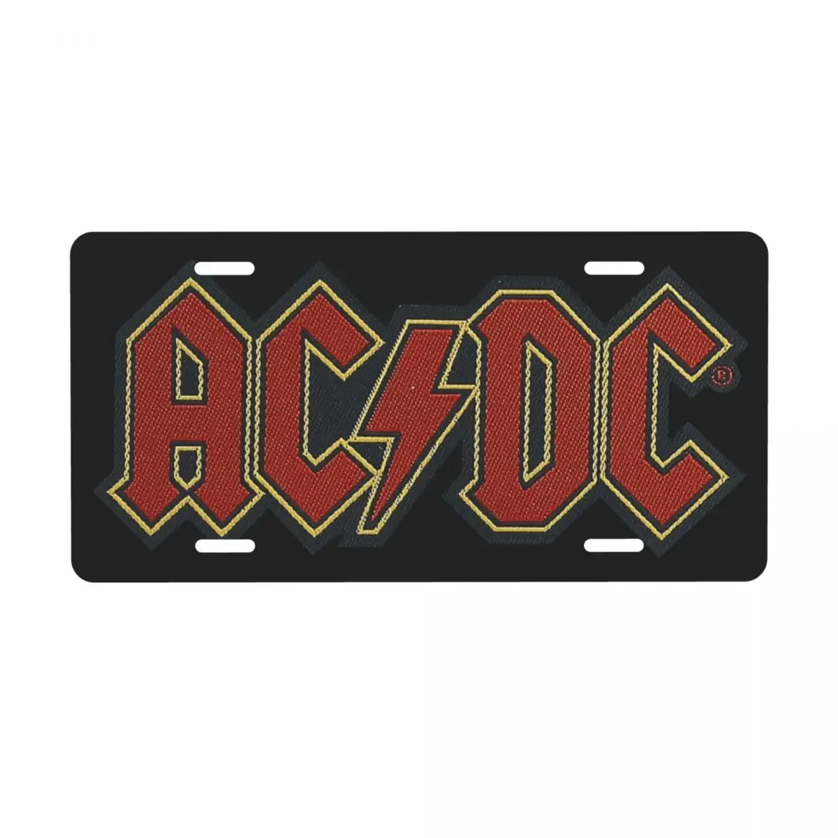 

Vintage AC DC Logo License Plate Cover Aluminum Metal Novelty Decorative Car Front License Plate Vanity Tag 12x6 Inch