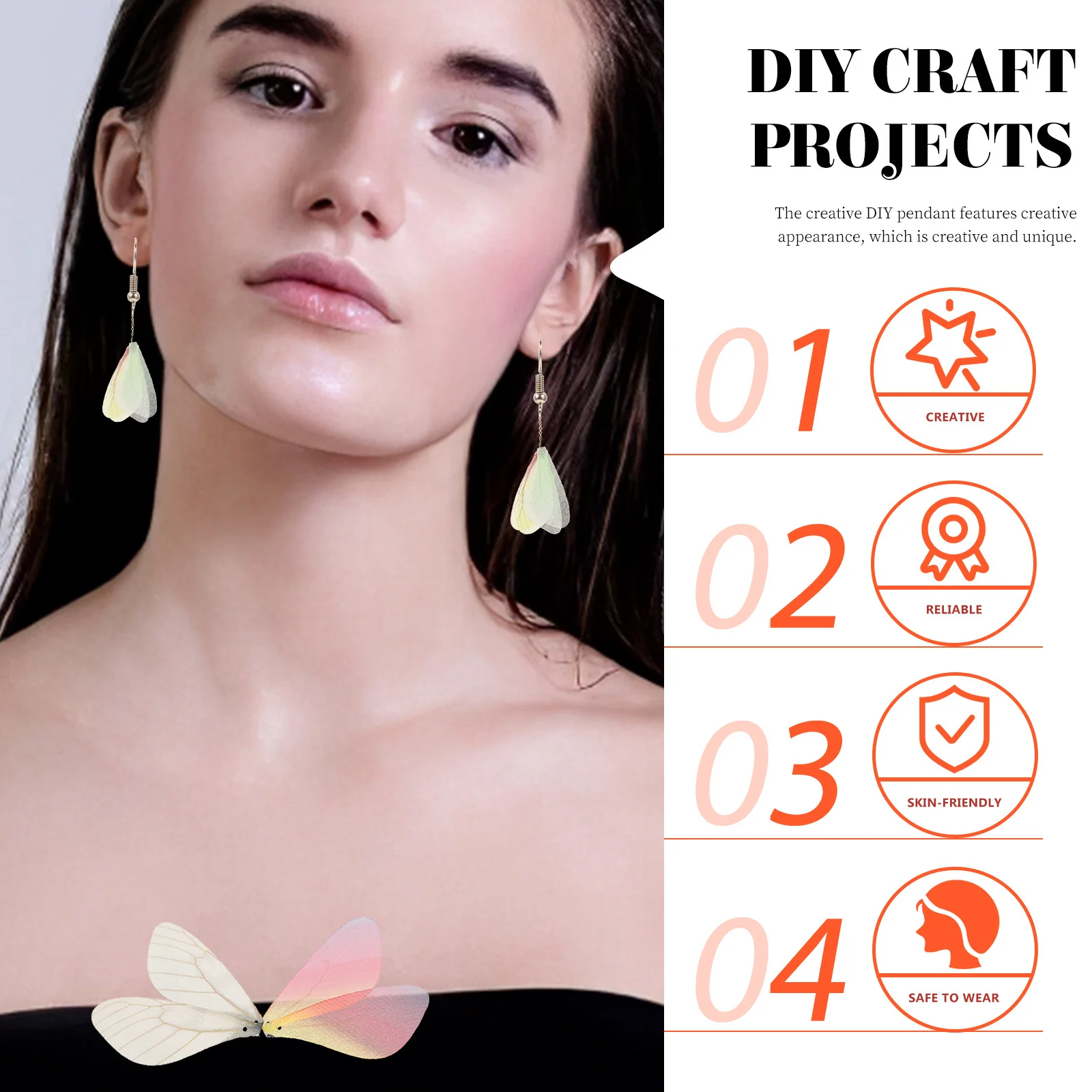 

100Pcs Dragonfly Wing Pendant Charms Creative Jewelry Making Supplies for DIY Necklaces Bracelets Earrings Craft Projects