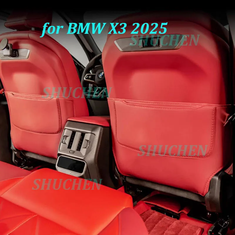 

Car Seat Anti-kick Pad for BWM X3 2025 Seat Back Kick Protector Scratch-resistant Dirt-proof Leather Cover Interior Accessories