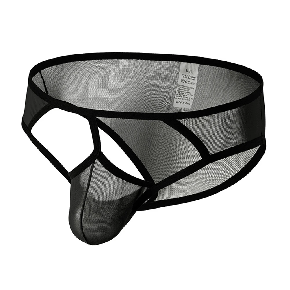 

Breathable Low Waist Briefs Low Waist Sexy Underwear Solid Color Style Regular Clothing Length Sheer Underpants