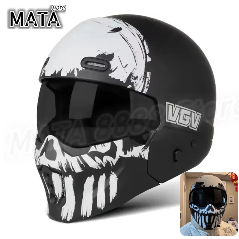 

Hot Dot Certification Scorpion Motorcycle Helmet Retro Helmet Warrior Combination Helmet Motorcycle Four Seasons Half Helmets
