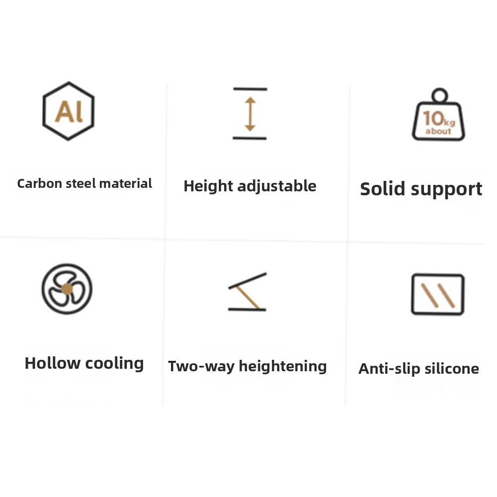 حامل كمبيوتر محمول ثابت قابل للتعديل متعدد الزوايا لتبديد الحرارة، حامل كمبيوتر محمول معدني مضاد للانزلاق، حامل معدني للكمبيوتر اللوحي