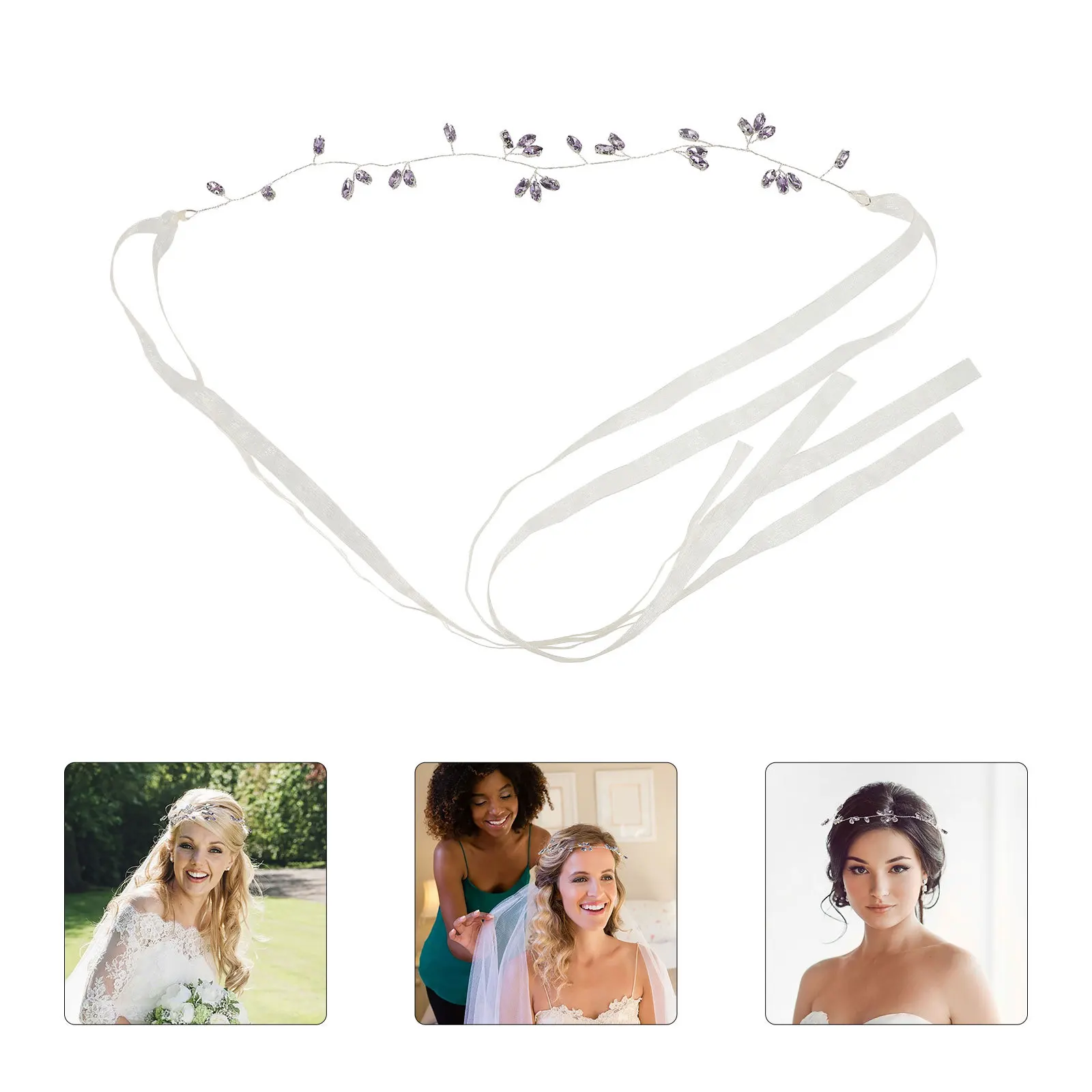 

Bridal Wedding Hair Vine Rhinestone Headpiece Elegant Bridal Accessory Purple Lavender Prom Party Purple Hair Accessories