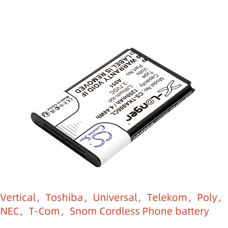 Li-ion Cordless Phone Battery for Vertical Toshiba Telekom Poly NEC T-Com Snom,RTX CT8010 IP4100 A806 Rove 30 ML440 Sinus A806