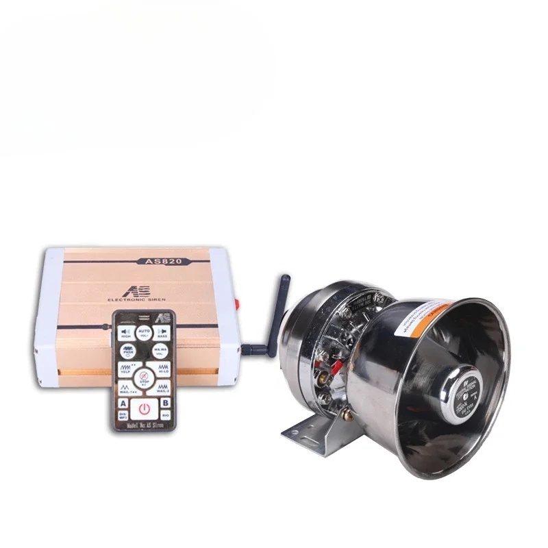 AS-820 300W 600W Electronic Auto Siren Horn Alarm Buzzer Speaker with Siren for Square Cars and Fire Truck