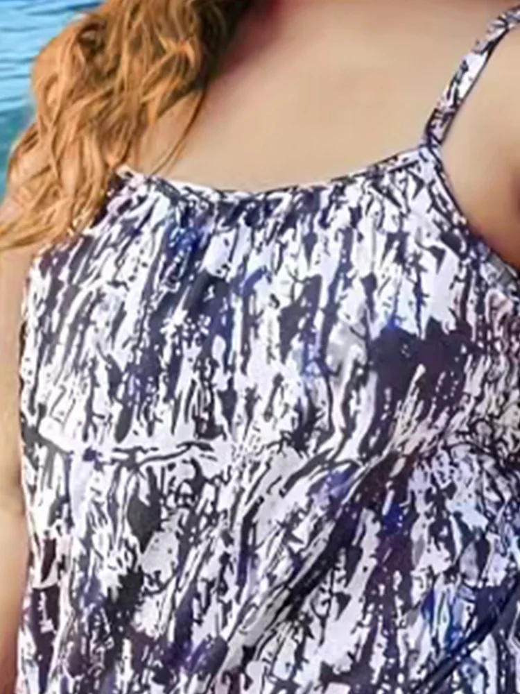 Zweiteiliger Badeanzug für Damen, Tankini in Übergröße, auf Lager, Bauchkontrolle, konservative Badebekleidung, Großhandel, Badeanzug