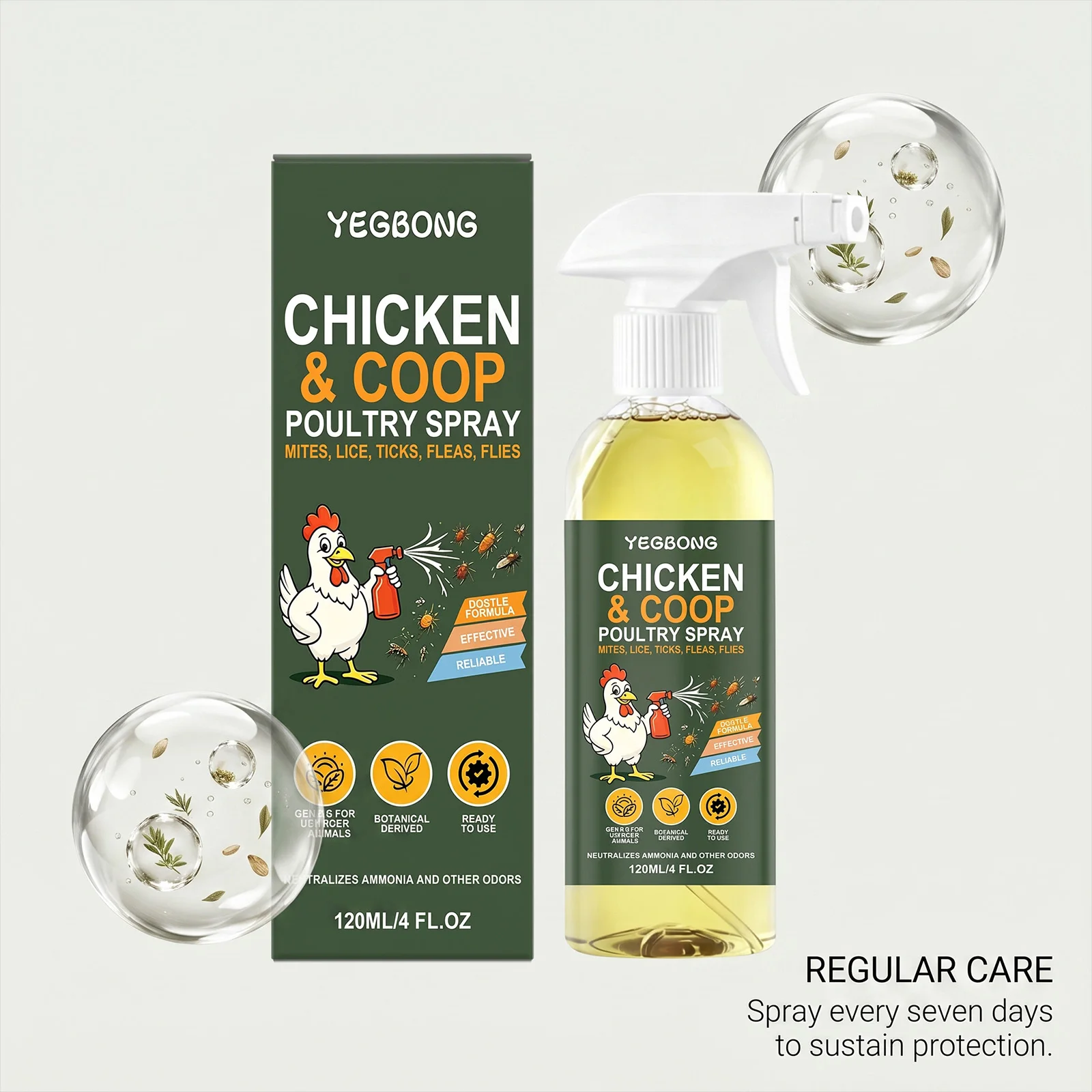 Geflügel- und Hühnerstall-Anti-Floh-Spray Floh- und Läuseentferner Externes Insektenschutzmittel Entwurmungsmittel Hygiene-Pflegeprodukte – Detail 9