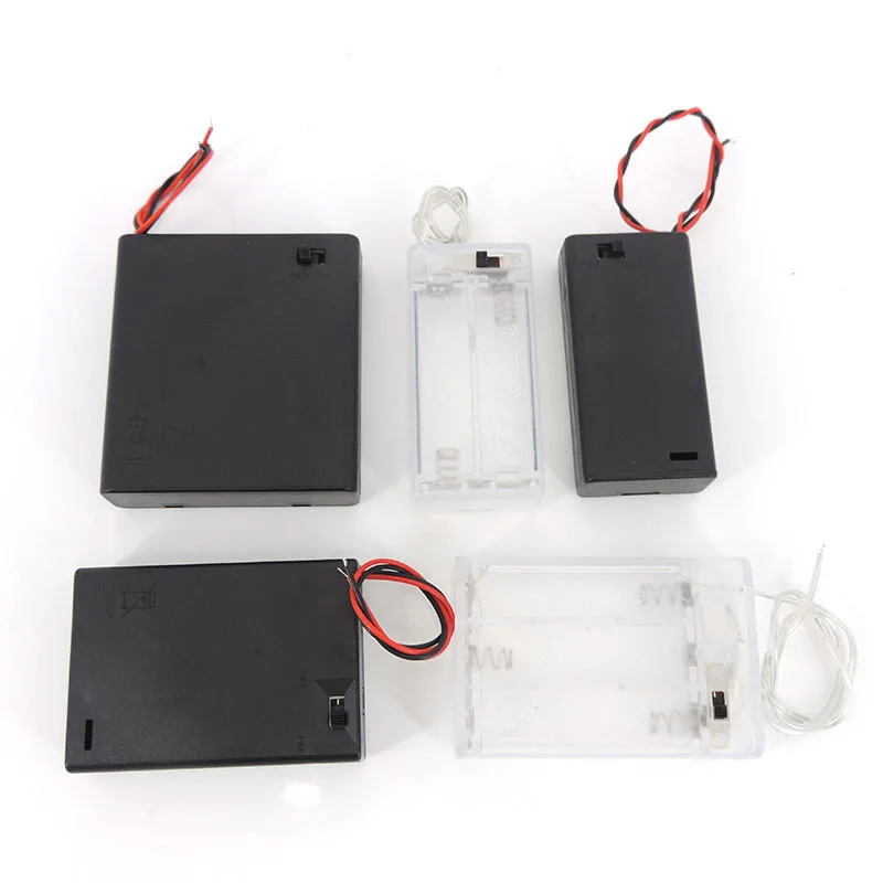 white transparent 2/3/4 Slot AA Battery Holder AA Battery Box Case AA 1x 2x 3x 4x AA Battery Case With Switch DIY repair