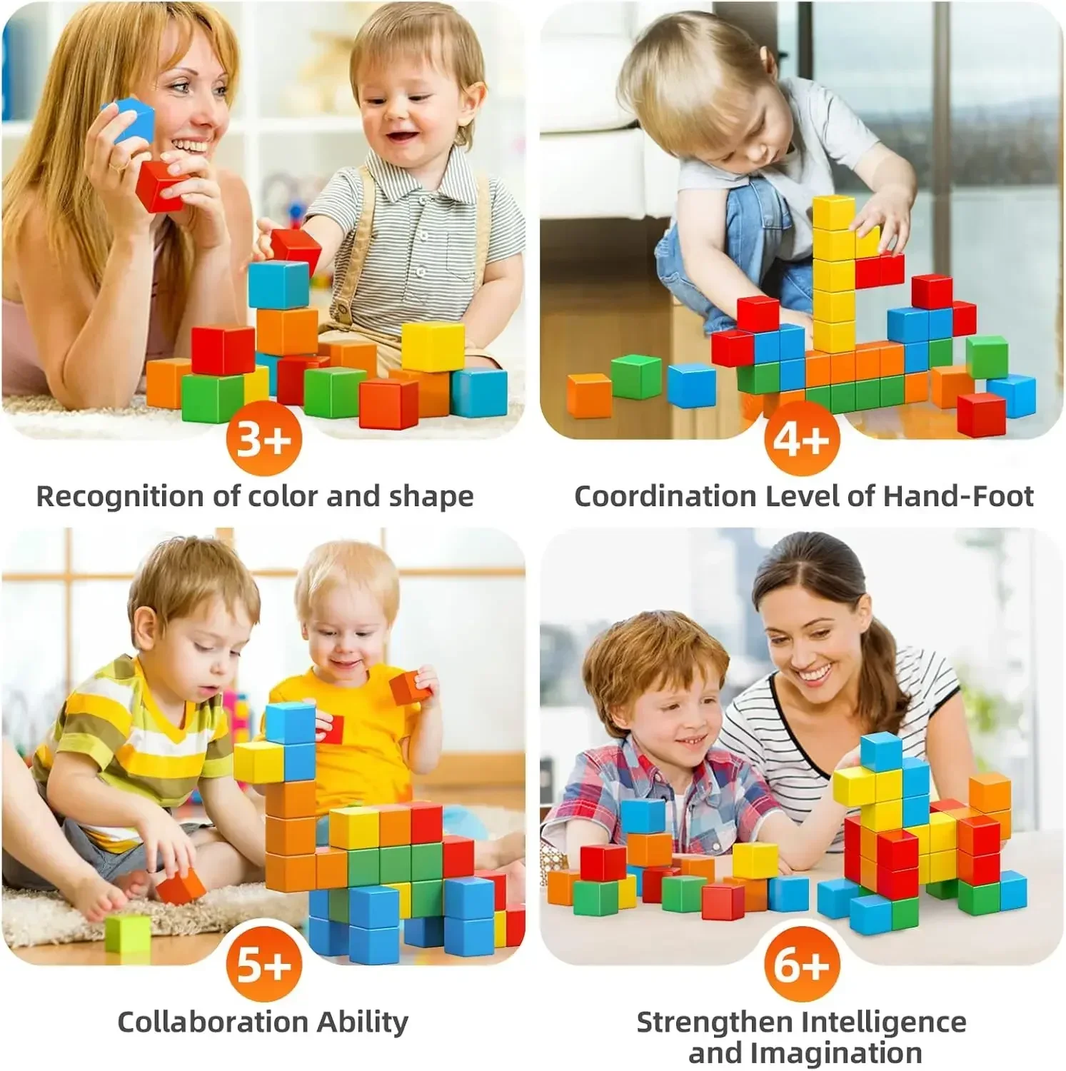 Magnetic Blocks 1.41 inch 3.6cm Large Magnetic Building Block for Toddlers Boys Girls Magnetic Cubes 2025 Gift for Children