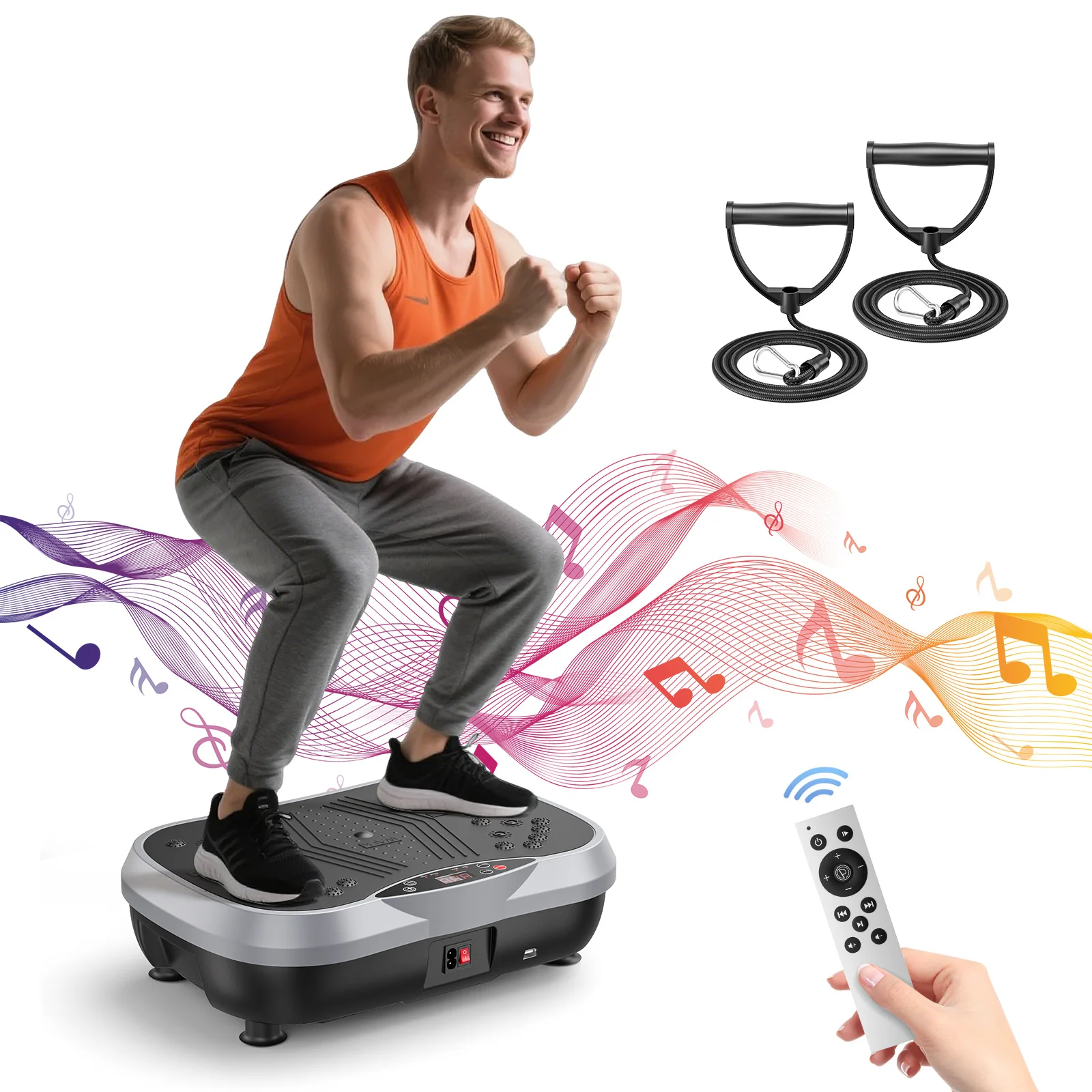Vibrationsplatte, Fitness-Vibrationsboard für Zuhause, Ganzkörper-Trainingsgerät, Fettverbrennung & Muskelaufbau, Körperformer-Trainer