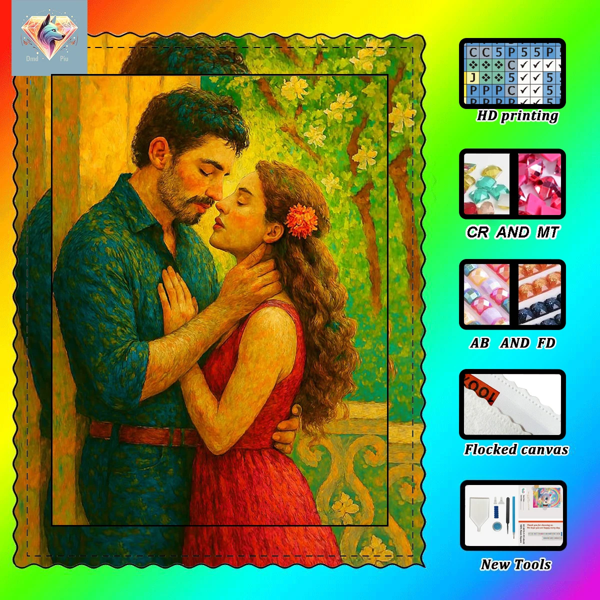 

【Piu Diamond Art】Влюбленные на 100% смола FD+ab+cr Набор для алмазной штамповки Идеальный шедевр стоит купить