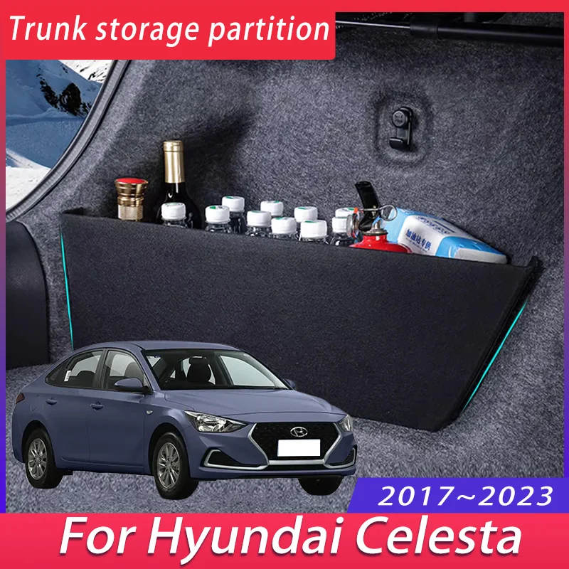 

Для Hyundai Celesta ID 2017 ~ 2023 2018 обновление автомобиля перегородка для хранения багажника многофункциональный ящик для хранения авто аксессуары для интерьера