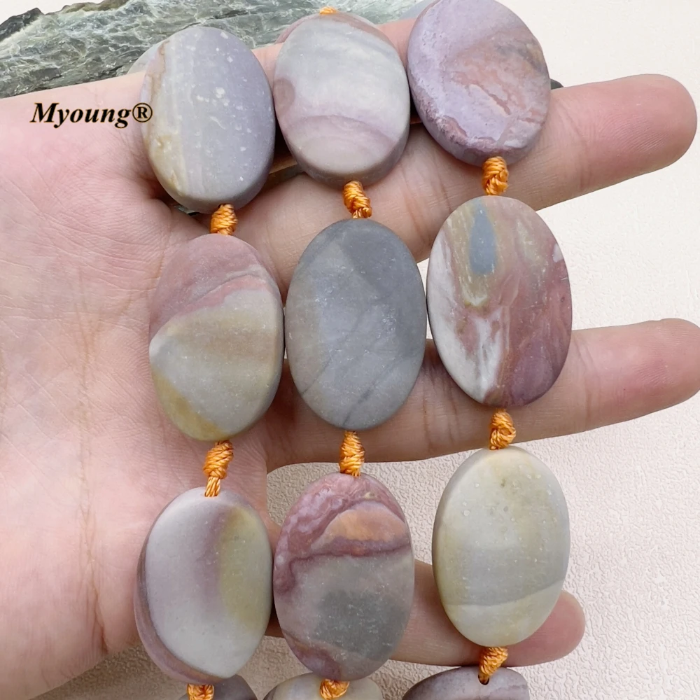 20x30MM Oval Shape Natural Ocean Jaspers Stone Slice Pendant Beads MY230778