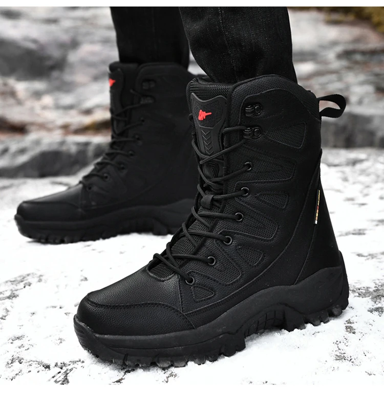 Winter Männer Motorrad Taktische Stiefel Frauen Lace Up Armee Wüste Damen Komfortable Klettern Wanderschuhe Anti-Slip Jagd Stiefel – Detail 14
