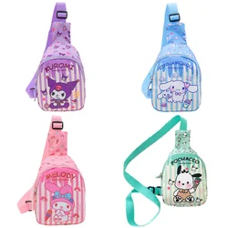 Sanrio Crossbody Bag Cinnamoroll Handbag Children Chest Bag Kuromi Shoulder Messenger Hello Kitty Things Fashion Travel Backpack