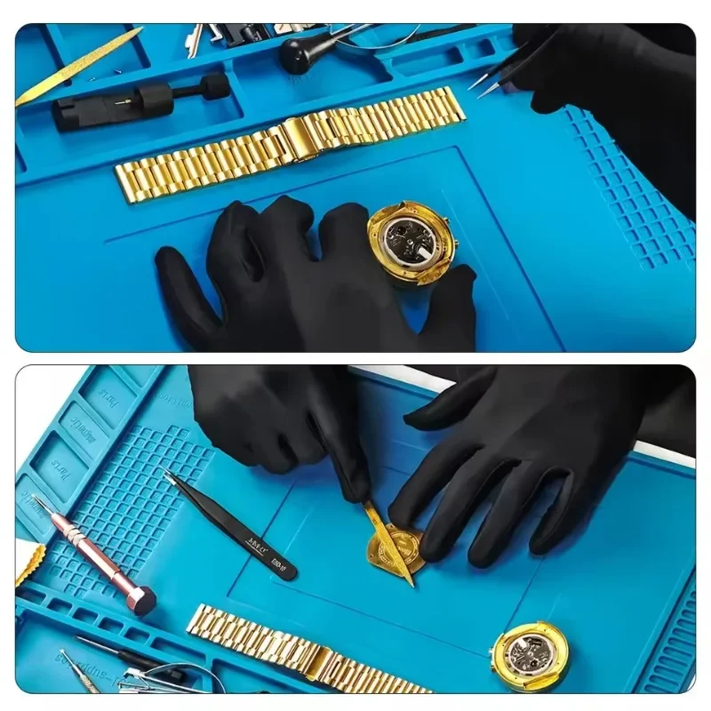 Heat-Resistant Silicone Soldering Pad - Non-Slip Repair Mat for Watch, Electronics, PCB, Soldering Station Workbench Tool